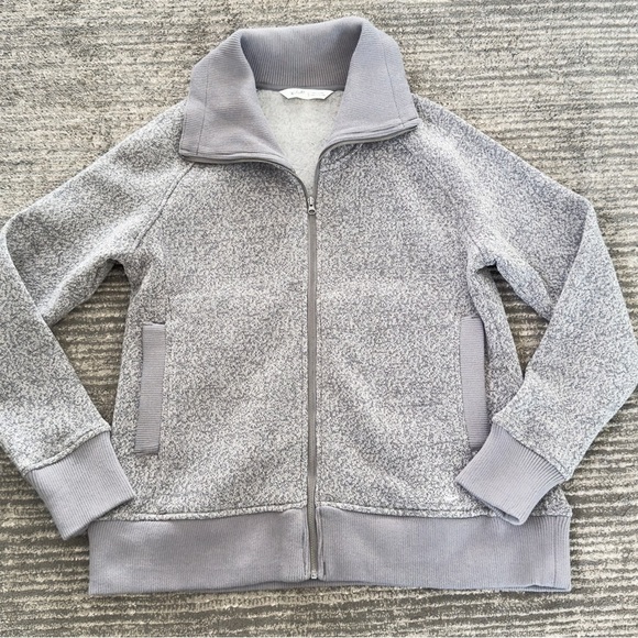Woolrich Women's Size Large Full Zip Fleece Jacket Coat Gray Collared - Picture 1 of 13